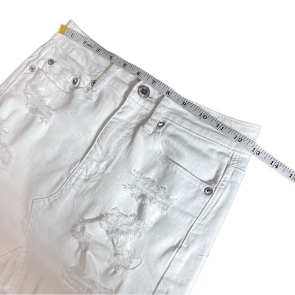 American Eagle high rise festival mini skirt White Distressed Denim Size 00 - Picture 12 of 13